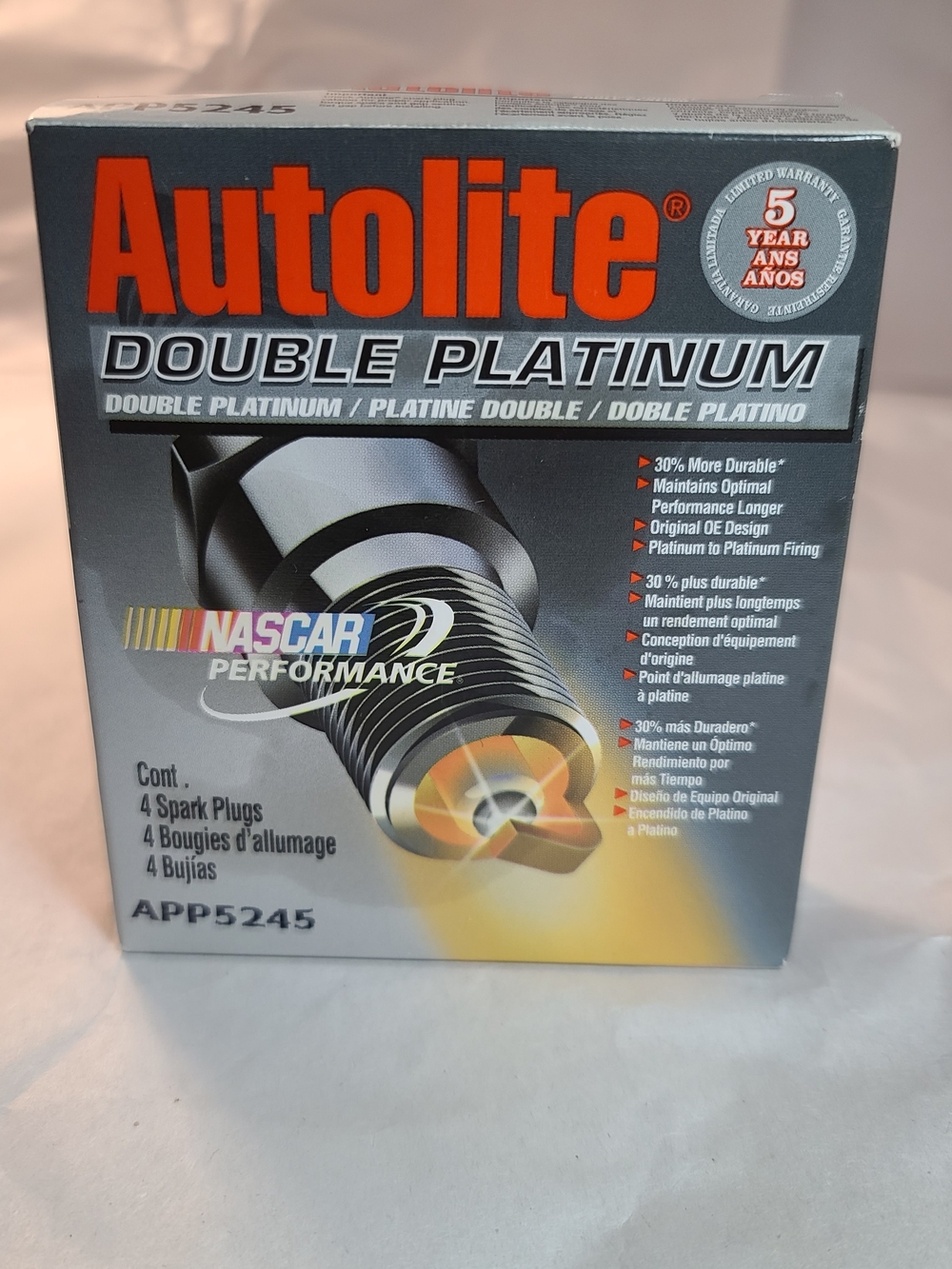 Brand NEW Real Genuine AUTOLITE APP3924 Double Platinum Spark Plug (4 Pack)